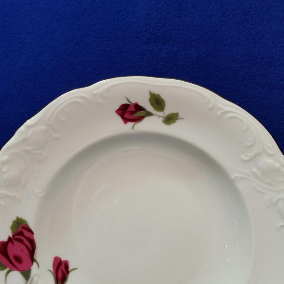 Royal Kent Red Roses Soup Bowls Set of 4 Poland Wedding Dinnerware Pre-Owned - Picture 4 of 10
